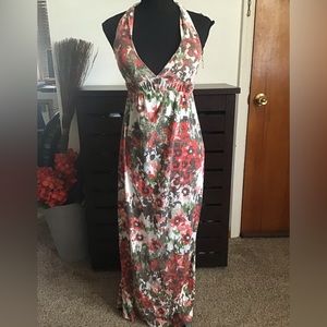 Halter floral maxi dress